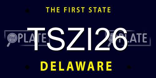 TSZI26 Delaware License Plate