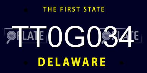 TT0G034 Delaware License Plate