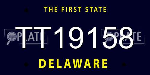 TT19158 Delaware License Plate