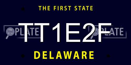TT1E2F Delaware License Plate