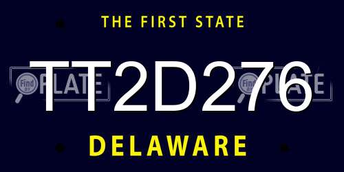TT2D276 Delaware License Plate