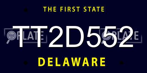 TT2D552 Delaware License Plate