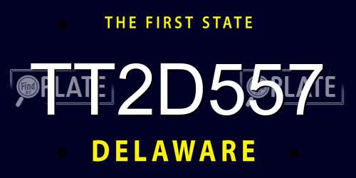 TT2D557 Delaware License Plate