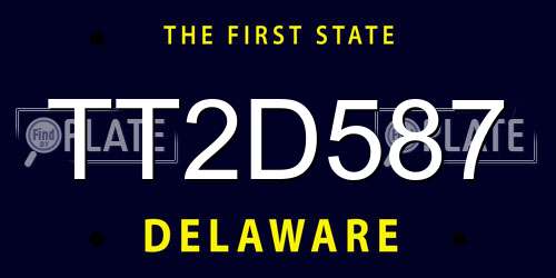 TT2D587 Delaware License Plate