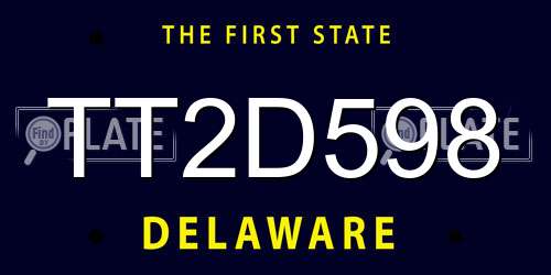 TT2D598 Delaware License Plate