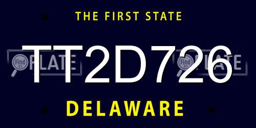 TT2D726 Delaware License Plate