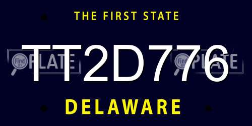 TT2D776 Delaware License Plate