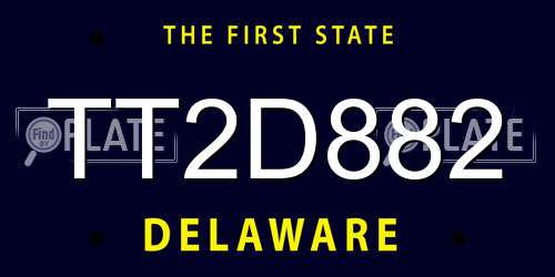 TT2D882 Delaware License Plate