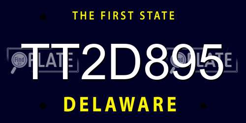 TT2D895 Delaware License Plate