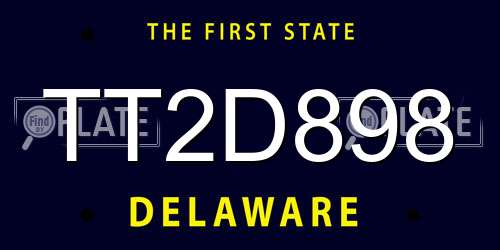 TT2D898 Delaware License Plate
