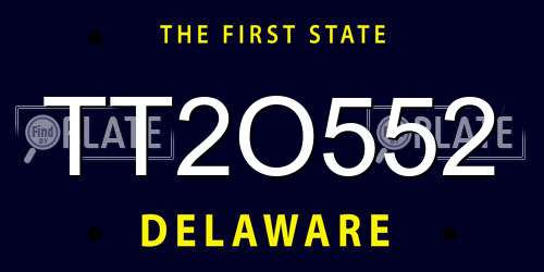 TT2O552 Delaware License Plate