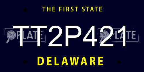TT2P421 Delaware License Plate