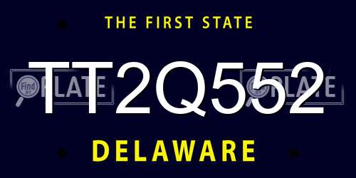 TT2Q552 Delaware License Plate