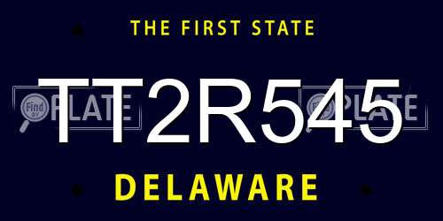 TT2R545 Delaware License Plate