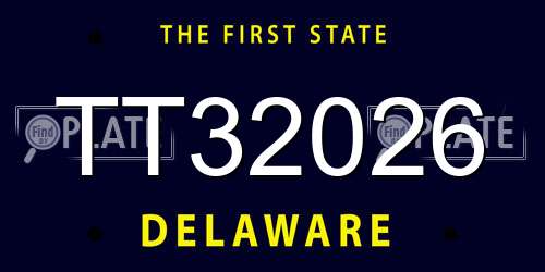 TT32026 Delaware License Plate