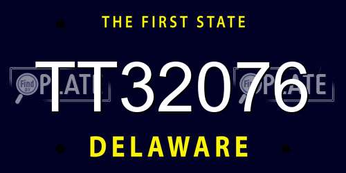 TT32076 Delaware License Plate