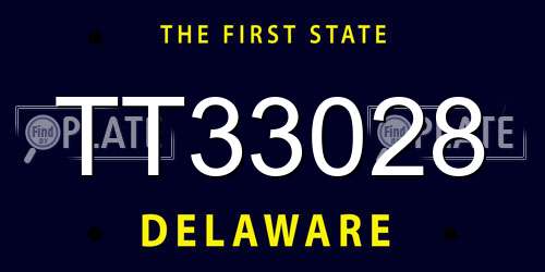 TT33028 Delaware License Plate