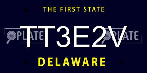 TT3E2V Delaware License Plate