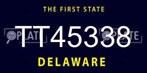 TT45338 Delaware License Plate