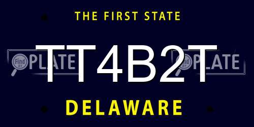 TT4B2T Delaware License Plate