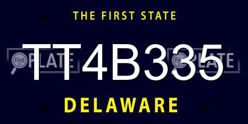 TT4B335 Delaware License Plate