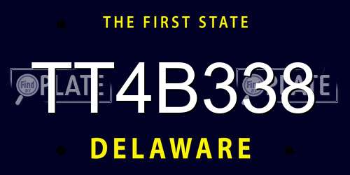 TT4B338 Delaware License Plate