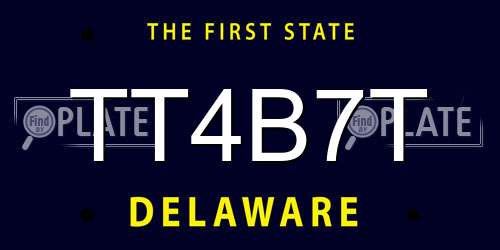 TT4B7T Delaware License Plate