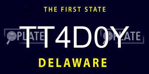 TT4D0Y Delaware License Plate