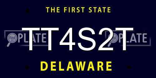 TT4S2T Delaware License Plate