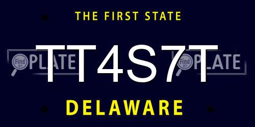 TT4S7T Delaware License Plate