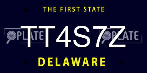 TT4S7Z Delaware License Plate