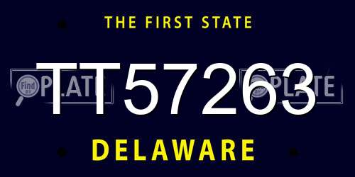 TT57263 Delaware License Plate