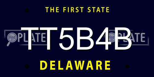 TT5B4B Delaware License Plate