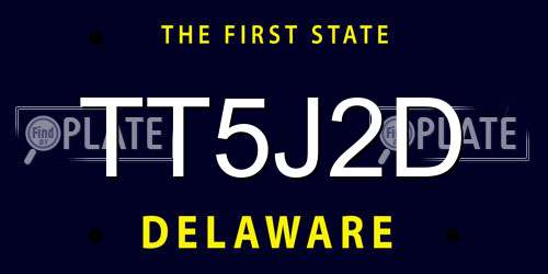 TT5J2D Delaware License Plate