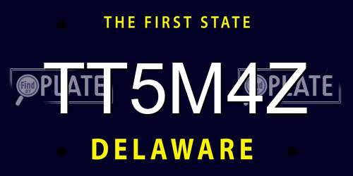 TT5M4Z Delaware License Plate