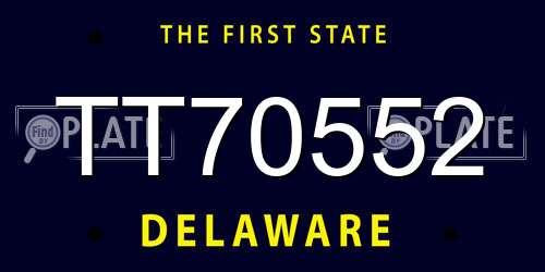 TT70552 Delaware License Plate