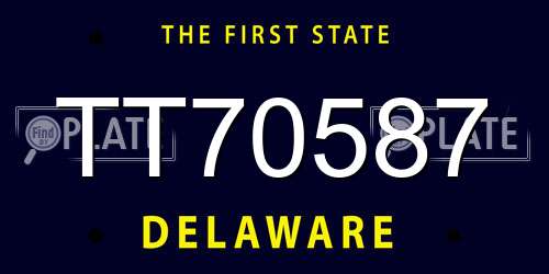 TT70587 Delaware License Plate