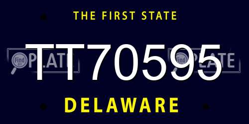 TT70595 Delaware License Plate