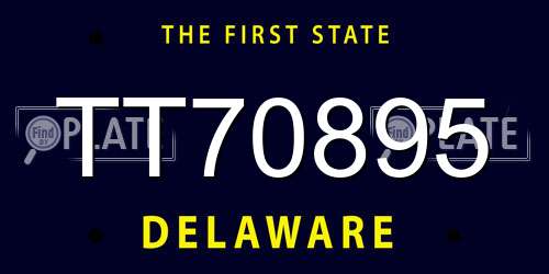 TT70895 Delaware License Plate