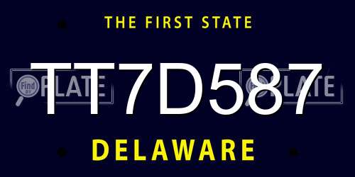 TT7D587 Delaware License Plate