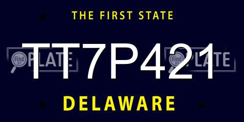 TT7P421 Delaware License Plate