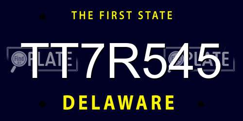 TT7R545 Delaware License Plate