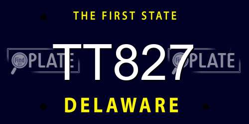 TT827 Delaware License Plate