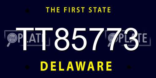 TT85773 Delaware License Plate