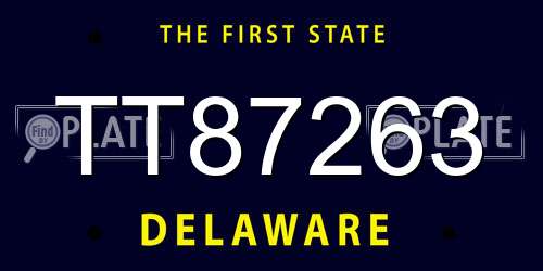 TT87263 Delaware License Plate