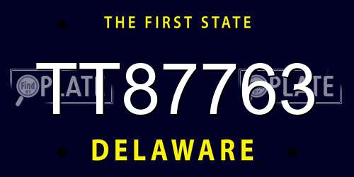 TT87763 Delaware License Plate