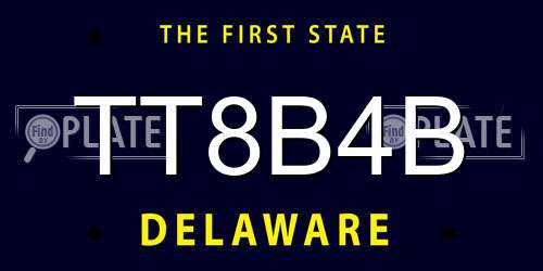 TT8B4B Delaware License Plate