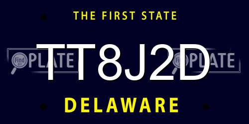TT8J2D Delaware License Plate