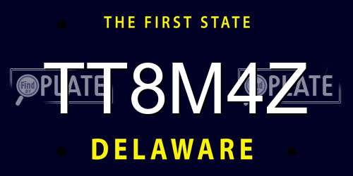 TT8M4Z Delaware License Plate