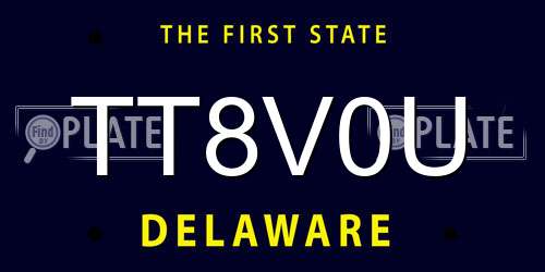 TT8V0U Delaware License Plate
